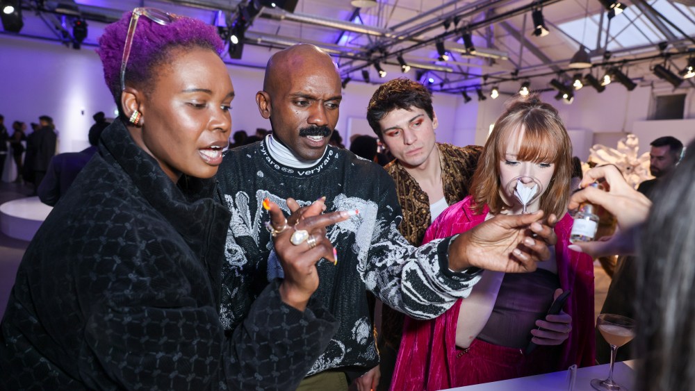Deborah Ababio, Geoff K Cooper, Luca Mitchell and Amybeth McNulty at the Infiniment Coty Paris party in London.