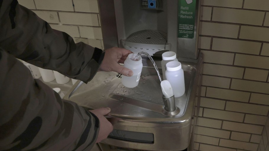 The Chicago Public Schools conducts periodic sampling of drinking water sources at schools to test for lead. This sample was taken in January at Newberry Math and Science Academy.