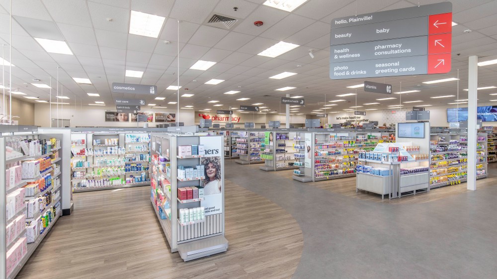 Inside CVS's recently renovated beauty section.