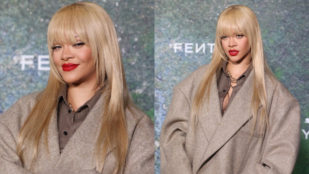 Rihanna attends a Fenty x Puma Creeper Phatty launch party on April 17 in London, celebrity style, earth tone, Peter Do, Tom Ford