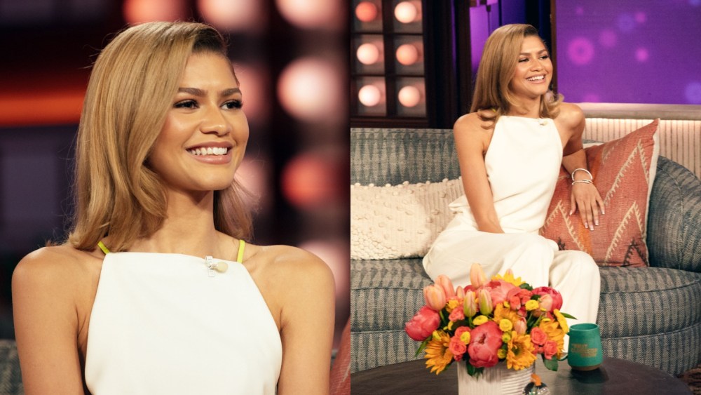 Zendaya on "The Kelly Clarkson Show, white dress