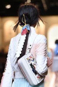 A model  walks the runway during the Fend show as a part of Milan Fashion Week Womenswear Spring/Summer 2015 on September 18, 2014 in Milan, Italy.