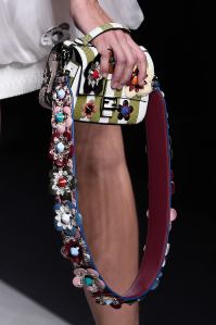 A model walks the runway, detail, during the Fendi fashion show as part of Milan Fashion Week  Spring/Summer 2016 on September 24, 2015 in Milan, Italy.