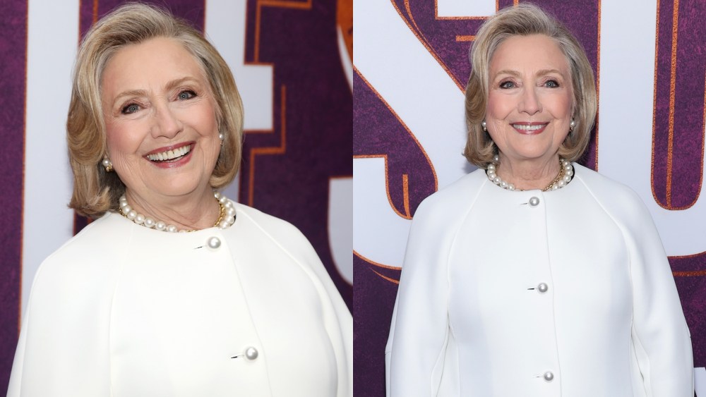 Hillary Clinton at the opening night of "Suffs" on Broadway on April 18.