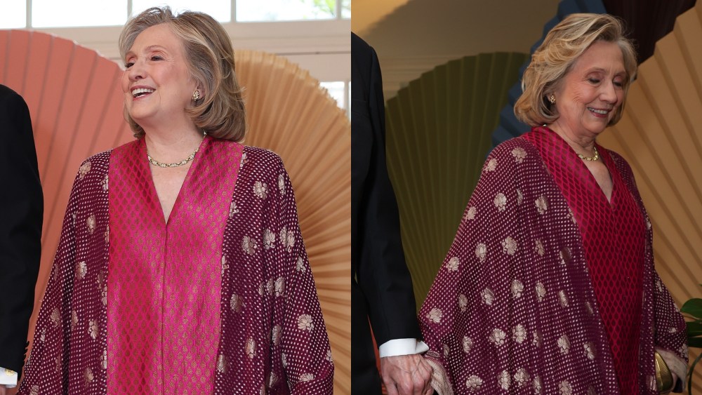 Former U.S. Secretary of State Hillary Clinton arrives at the White House for a state dinner on April 10, 2024 in Washington, D.C.