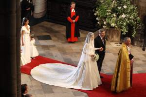 Kate Middleton and Prince Williams at their Royal Wedding in April, 2011.