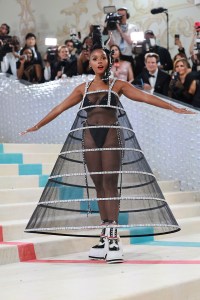 NEW YORK, NEW YORK - MAY 01: Janelle Mon√°e attends The 2023 Met Gala Celebrating "Karl Lagerfeld: A Line Of Beauty" at The Metropolitan Museum of Art on May 01, 2023 in New York City. (Photo by Theo Wargo/Getty Images for Karl Lagerfeld)