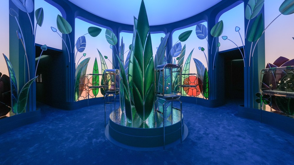 The lush glass foliage of the Van Cleef and Arpels booth charmed many retailers at the 2024 fair.