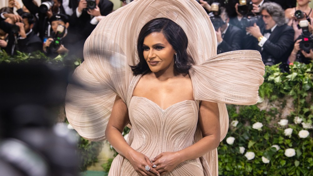 Mindy Kaling at the 2024 Met Gala: "Sleeping Beauties: Reawakening Fashion" held at The Metropolitan Museum of Art on May 6, 2024 in New York City.