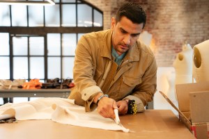 PROJECT RUNWAY -- "One Elle of a Day" Episode 1713 -- Pictured: Sebastian Grey -- (Photo by: Barbara Nitke/Bravo/NBCU Photo Bank/NBCUniversal via Getty Images)