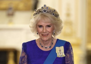 LONDON, ENGLAND - NOVEMBER 22: Camilla, Queen Consort during the State Banquet at Buckingham Palace on November 22, 2022 in London, England. This is the first state visit hosted by the UK with King Charles III as monarch, and the first state visit here by a South African leader since 2010. (Photo by Chris Jackson/Getty Images)