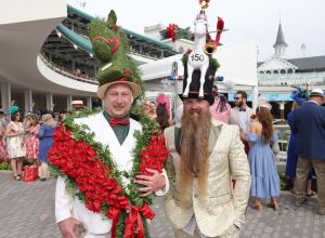 LOUISVILLE, KENTUCKY - MAY 04: Guests attend the Kentucky Derby 150 at Churchill Downs on May 04, 2024 in Louisville, Kentucky. (Photo by Jeff Schear/Getty Images for Churchill Downs)