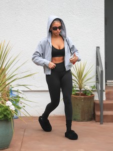 LOS ANGELES, CA - MAY 22: Lori Harvey is seen leaving Forma Pilates Studio on May 22, 2024 in Los Angeles, California.  (Photo by BG046/Bauer-Griffin/GC Images)