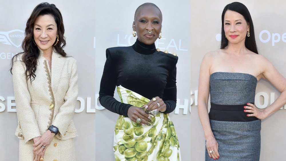 Michelle Yeoh, Cynthia Erivo and Lucy Liu at Gold House's Gold Gala held on May 11 in Los Angeles.