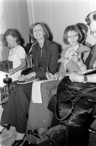 Anna Wintour attends the presentation of Madame Gres Spring 1973 haute couture collection fashion show in Paris on January 25, 1973.