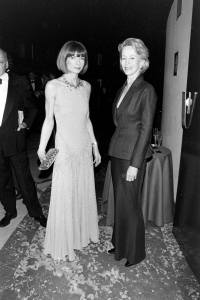 Anna Wintour  and Anne Bass attend the opening-night performance of the New York City Ballet's 1997-1998 season at Lincoln Center in New York City on November 25, 1997.