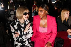 Anna Wintour and Serena Williams attend the Michael Kors SS23 runway show at Highline Stages on September 14, 2022 in New York, NY.