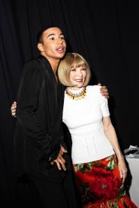 Olivier Rousteing and Anna Wintour at the The 74th Annual Parsons Benefit held at Cipriani Wall Street on May 24, 2023 in New York, New York.
