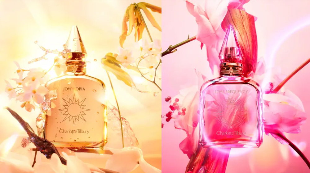 Charlotte Tilbury perfume on a white background
