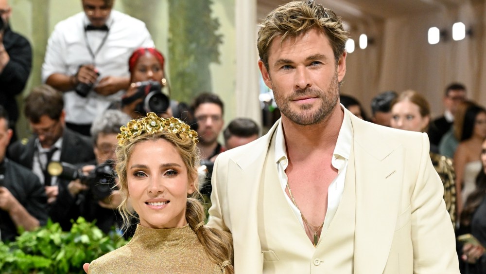 Elsa Pataky, left, and Chris Hemsworth attend the Met Gala on May 6.
