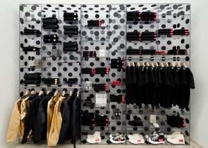 The Comme des Garçons Play line is displayed in its Pocket shop concept.