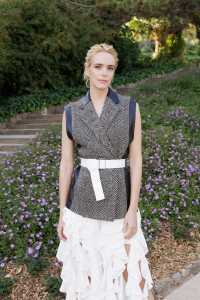 Stacy Martin front row at the Louis Vuitton Cruise 2025 show.