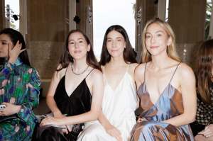 Liu Yifei, Alana Haim, Danielle Haim and Este Haim front row at the Louis Vuitton Cruise 2025 show.