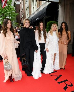 Emma Mackey, Greta Gerwig, Chemena Kamali, Sienna Miller and Zoe Saldana all in Chloé at The Mark Hotel before the 2024 Met Gala.