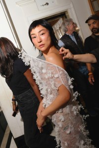Greta Lee at The Carlyle Hotel before the 2024 Met Gala
