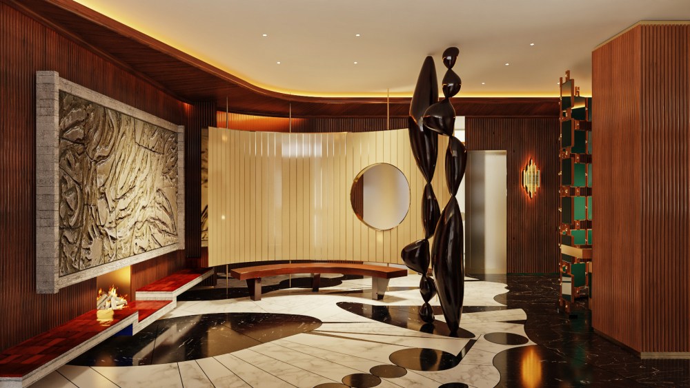 A rendering of the inside of The Manner Hotel