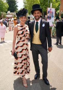 Melanie Walcott and Theo Walcott on day one of Royal Ascot at Ascot Racecourse, Berkshire. Picture date: Tuesday June 18, 2024. (Photo by Jonathan Brady/PA Images via Getty Images)