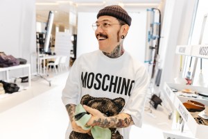 Adrian Appiolaza at a preview of the Moschino Men’s Spring 2025 collection.