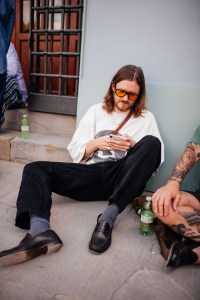 Street style at Milan Men’s Fashion Week Spring 2025.