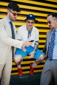 Street style at Milan Men’s Fashion Week Spring 2025.