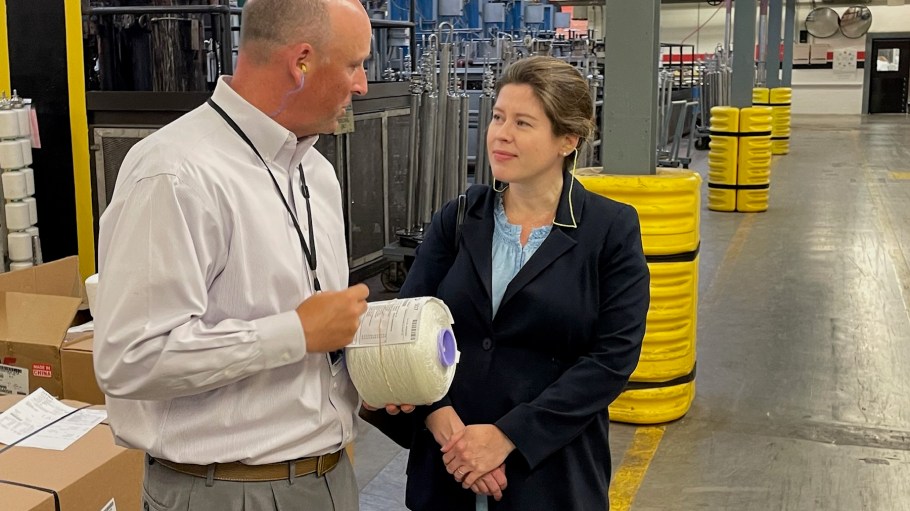 Katherine "Katie" White, chief textiles and apparel negotiator for the USTR, during her inaugural visit to North Carolina.