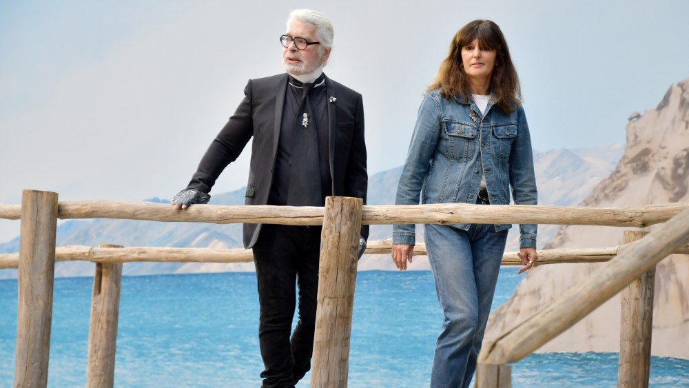 Karl Lagerfeld and Virginie Viard on the catwalk