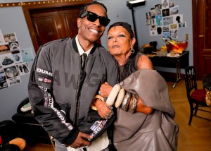 A$AP Rocky and Michèle Lamy at the AWGE Spring 2025 ready-to-wear show