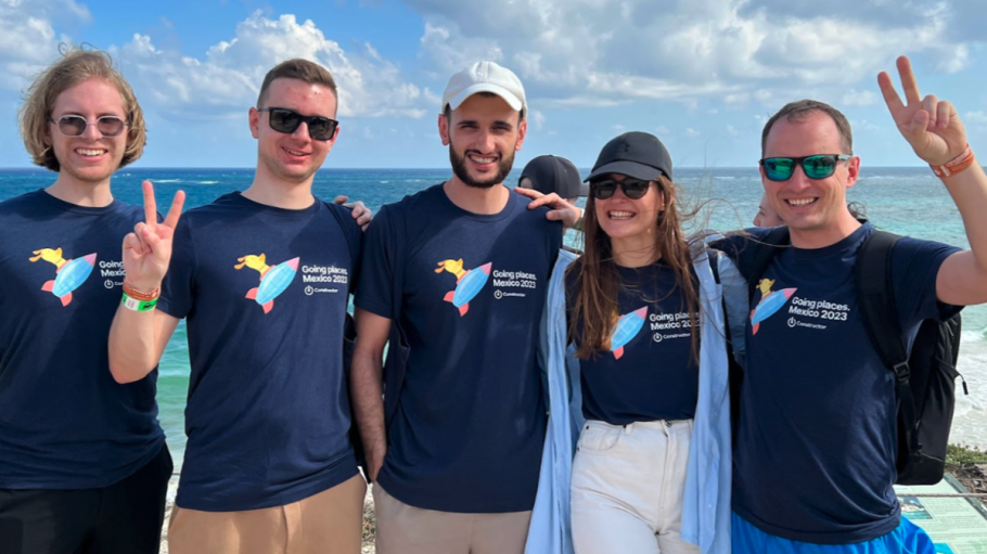 Part of the Constructor team on a company retreat.