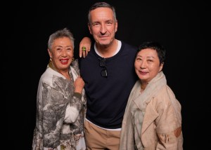 Joyce Ma, Dries Van Noten and Anita Wong at the Dries Van Noten Spring 2025 ready-to-wear show