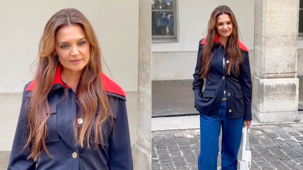 Katie Holmes attends the Patou spring 2024 couture show during Paris Fashion Week on June 27.