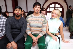 Mustafa, Omar Apollo, and Sabrina Carpenter at the Loewe Spring 2025 Men’s show
