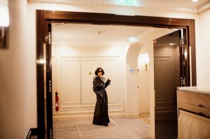 A look at Michelle Yeoh getting ready for the the Balenciaga show in Paris, France.