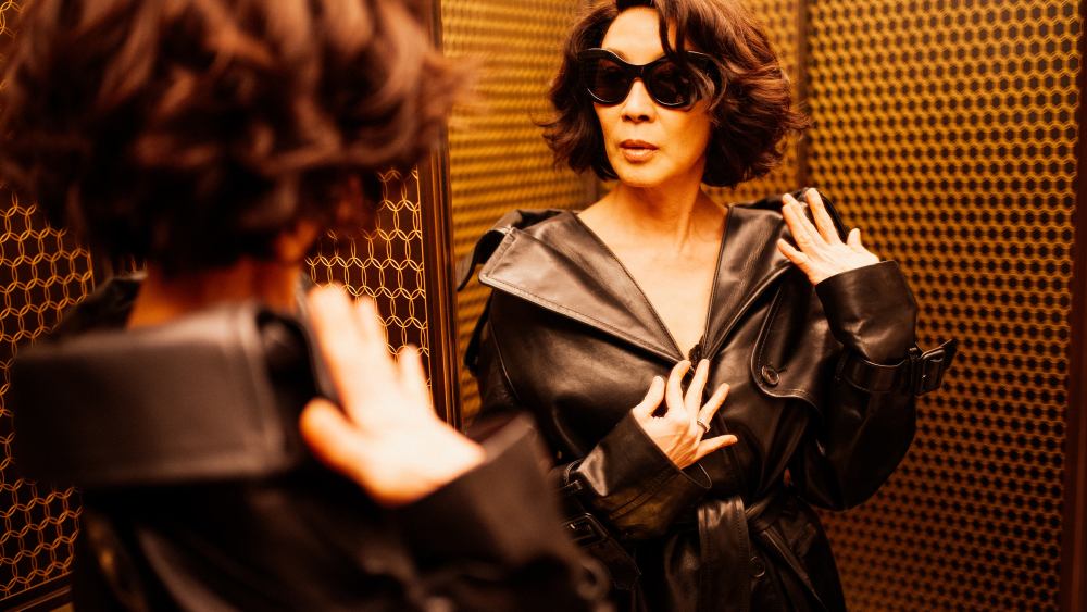 A look at Michelle Yeoh getting ready for the the Balenciaga show in Paris, France.