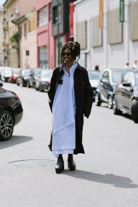 Street style at Milan Fashion Week Men's Spring 2025.