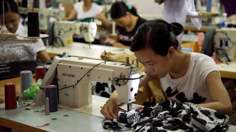 A garment worker in Hoi An, Vietnam.
