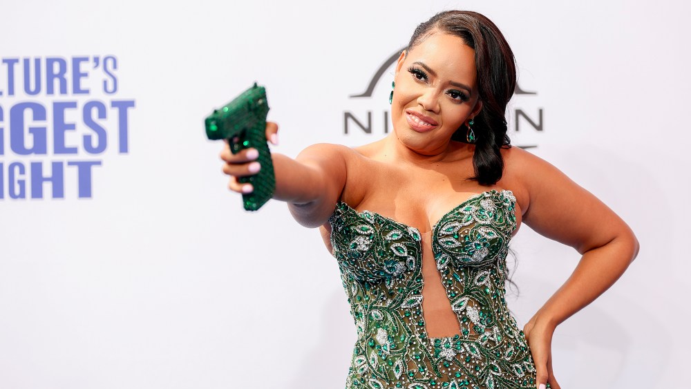 Angela Simmons at the 2024 BET Awards on June 30 in Los Angeles, gun purse, red carpet