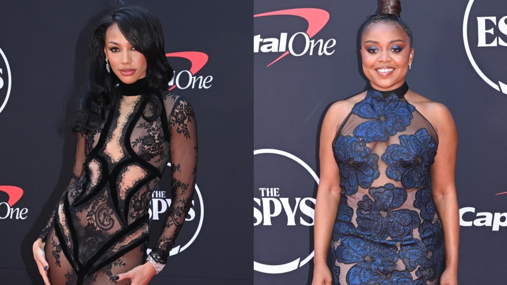 Kysre Gondrezick and Quinta Brunson on the ESPY Awards 2024 red carpet, sheer dresses fashion trends