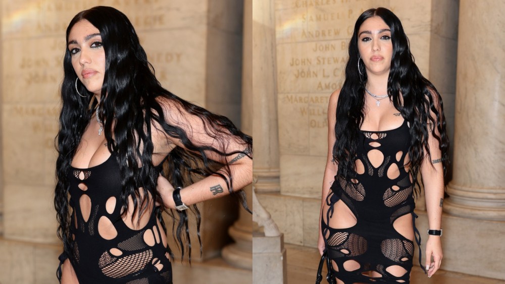 Lourdes Leon attends the Marc Jacobs fall 2024 fashion show on July 1 in New York, cutout minidress