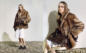 Cara Delevingne starring in the Miu Miu fall 2024 ad campaign.
