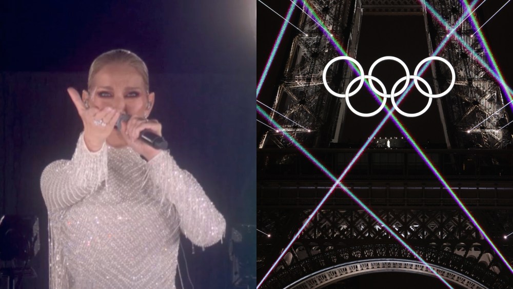 Celine Dion performs on the Eiffel Tower at the conclusion of the opening ceremony of the Olympic Games Paris 2024 on July 26 in Paris.